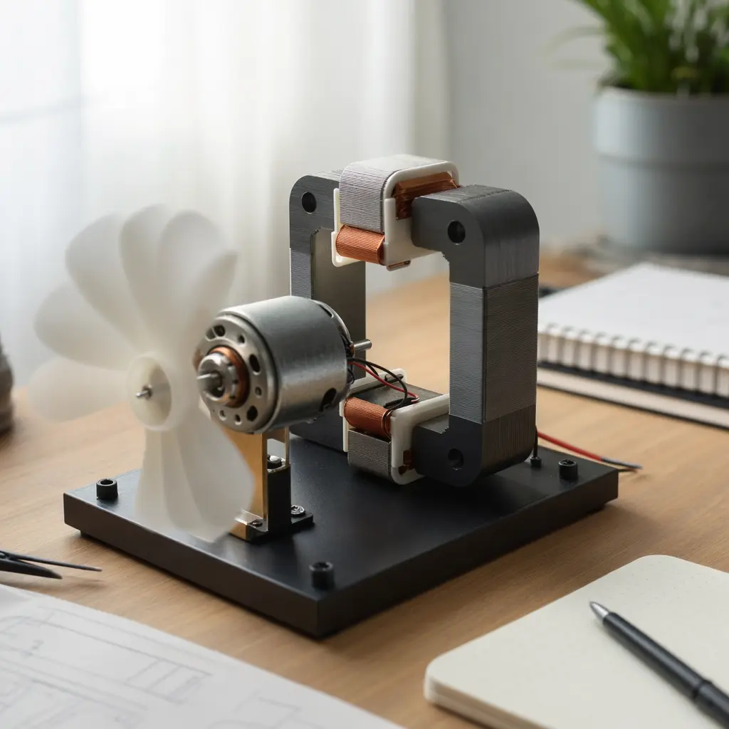 Magnetic circuit with motor component assembled on a desk