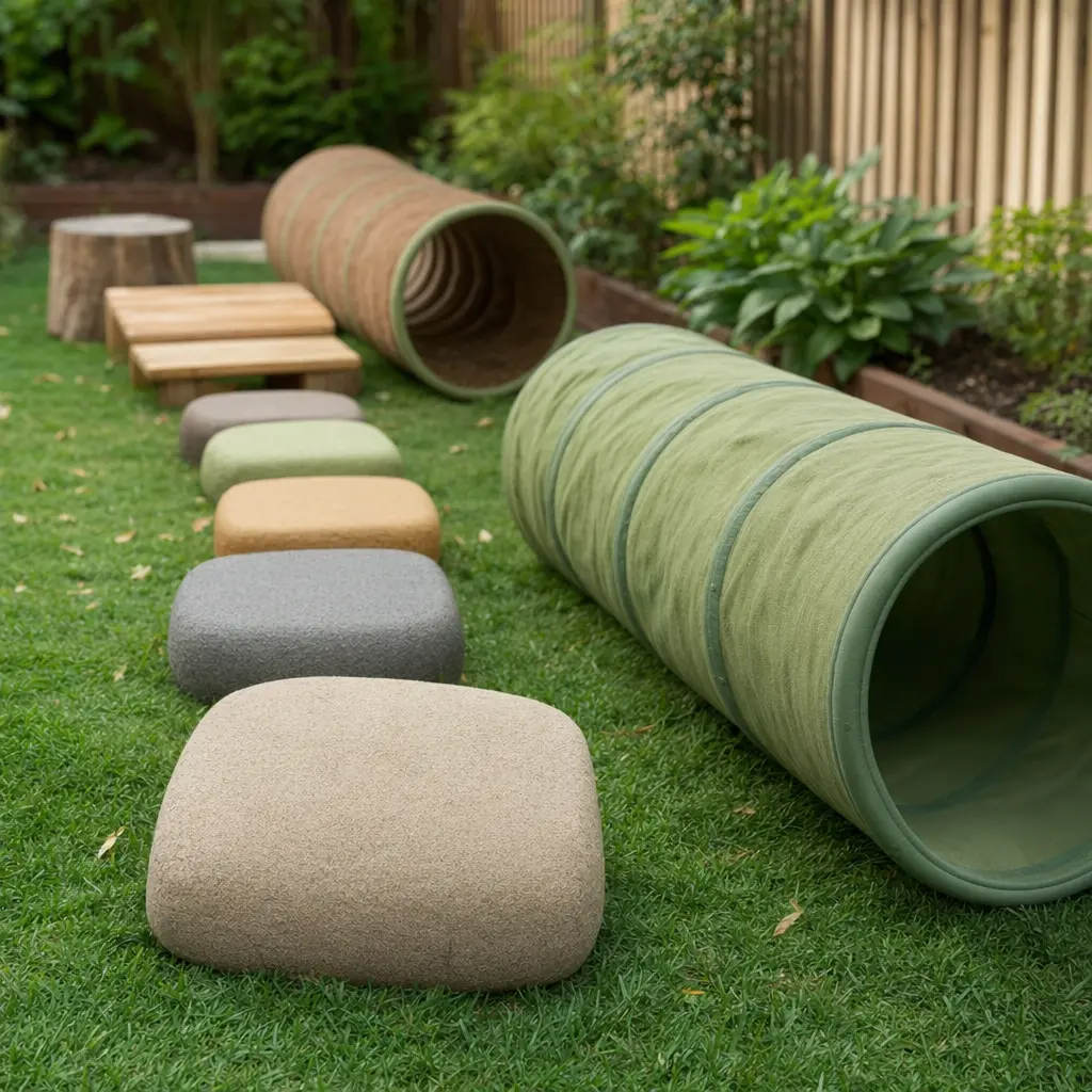 A simple backyard obstacle course for active play