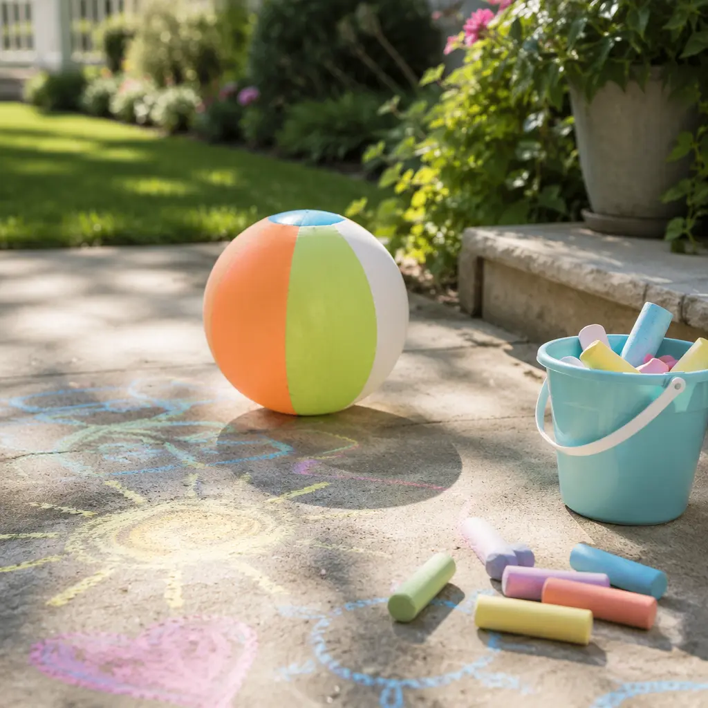 Affordable outdoor play items for preschoolers in a backyard