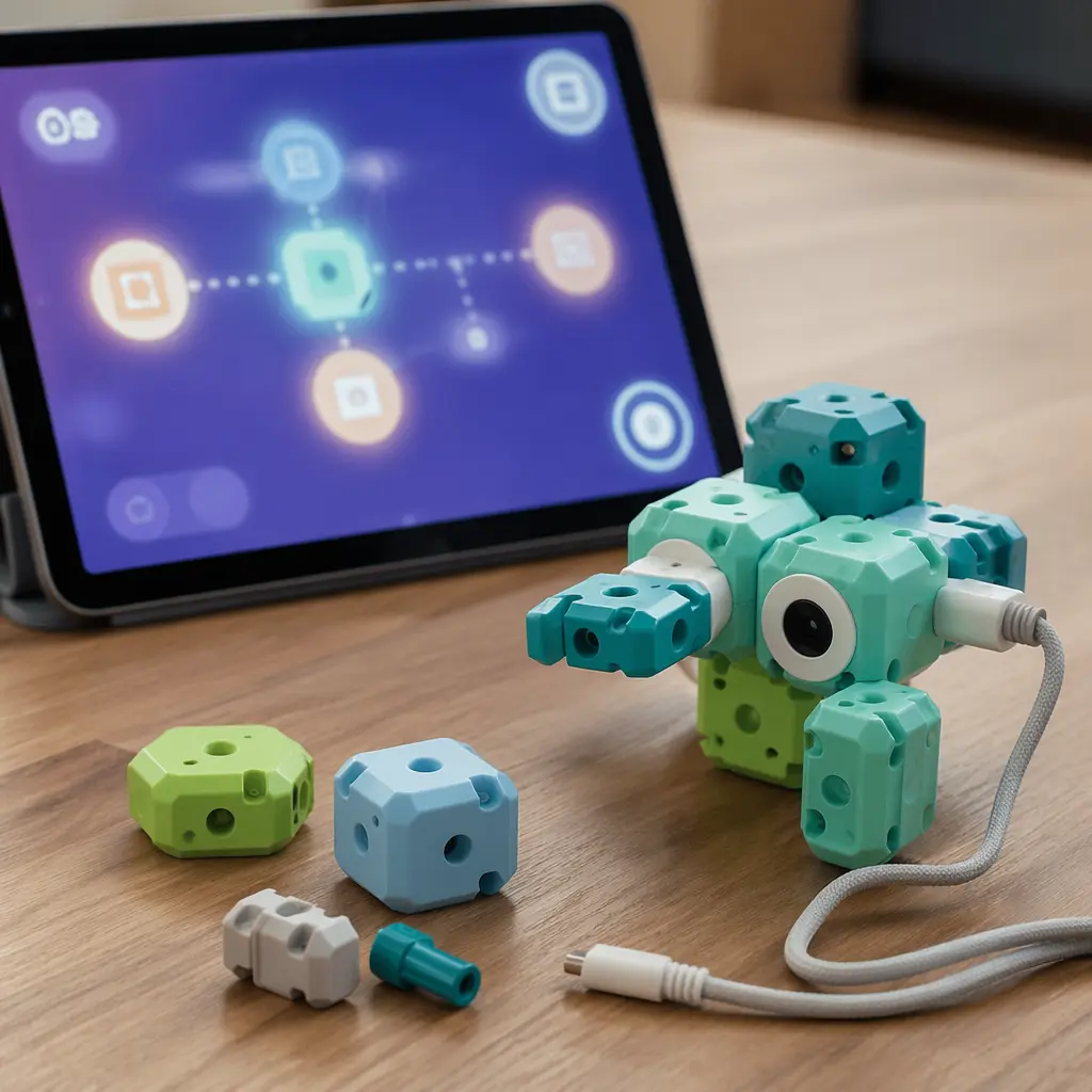Connected toy interacting with a tablet during play