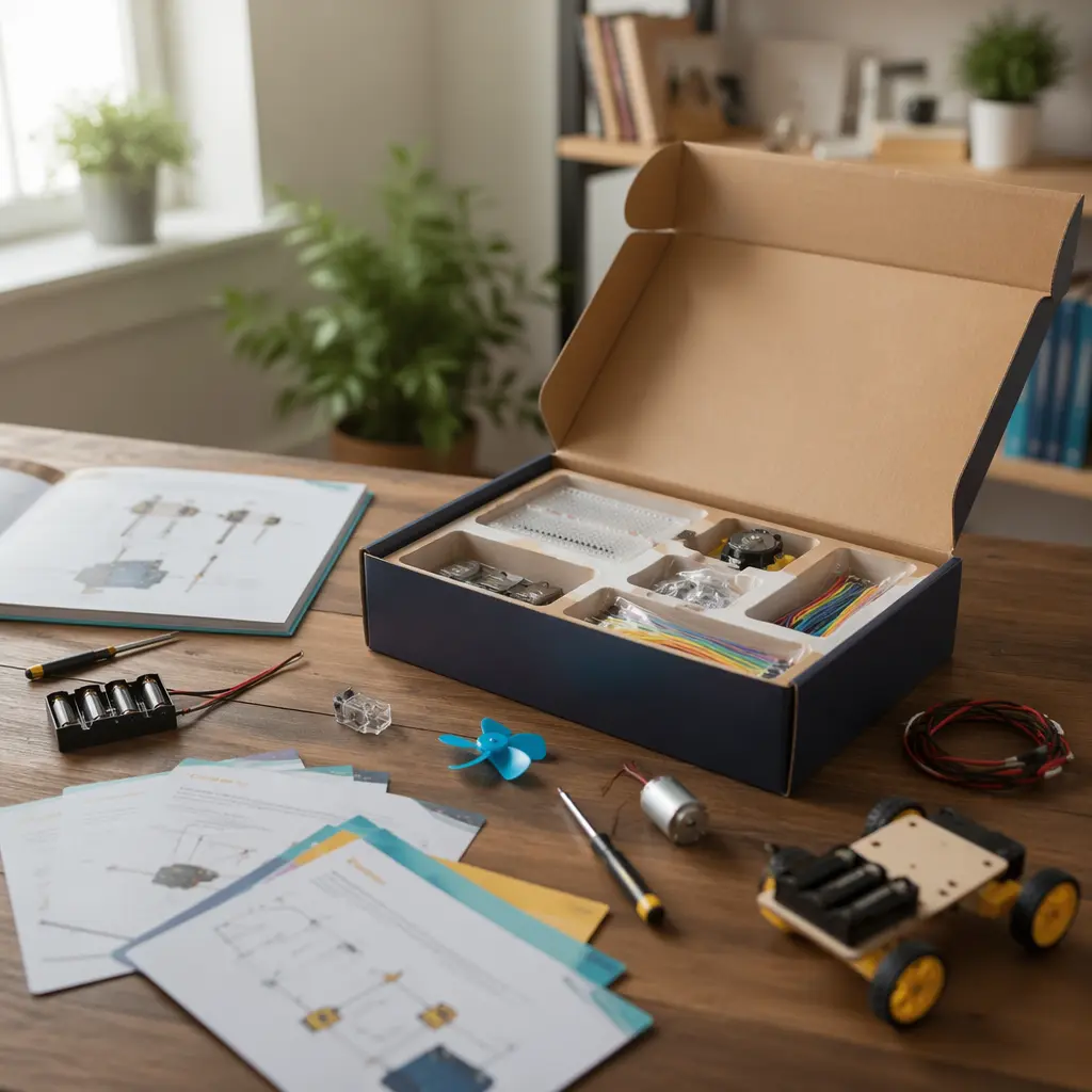 Open STEM subscription box with experiment materials