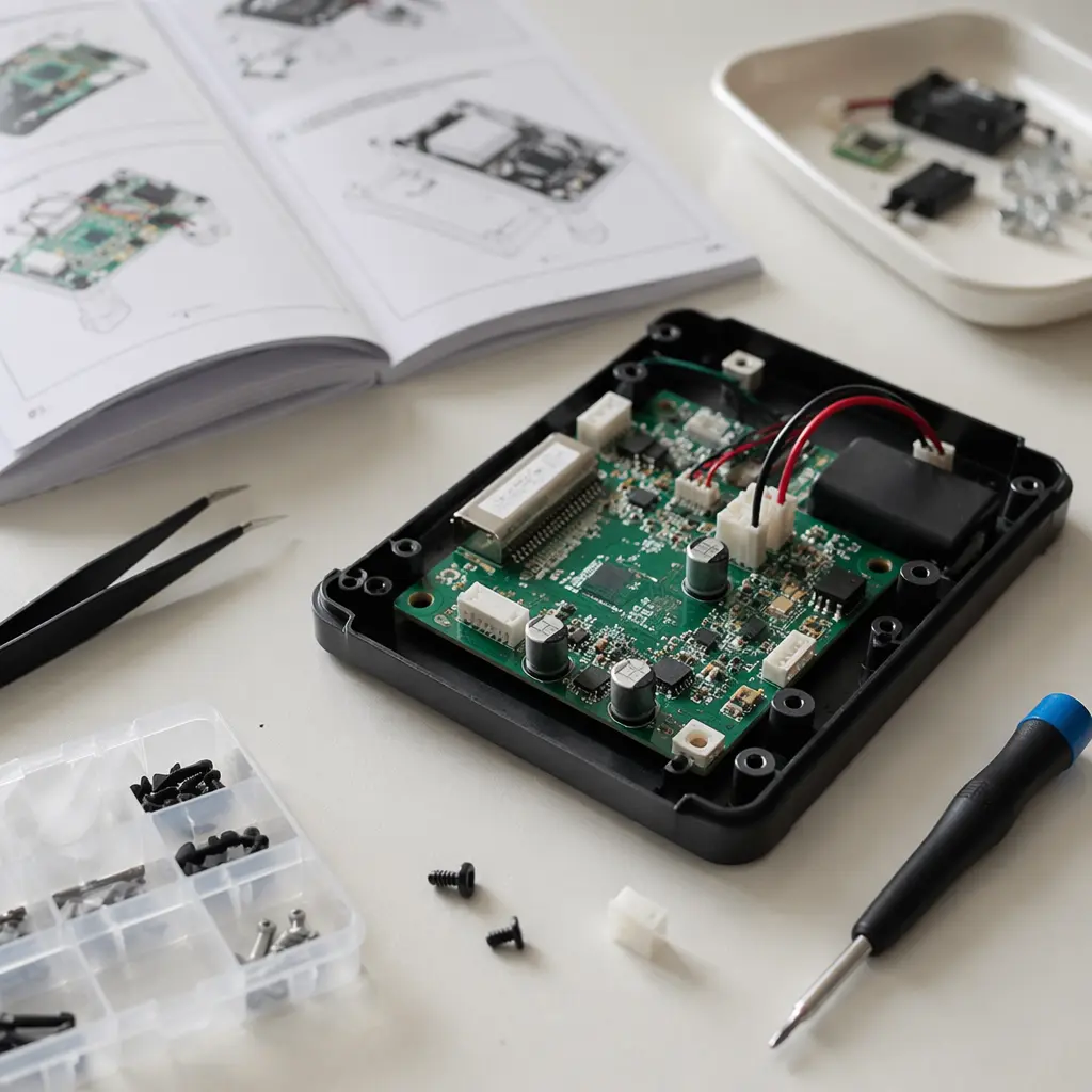 Simple electronics project in progress on a tabletop