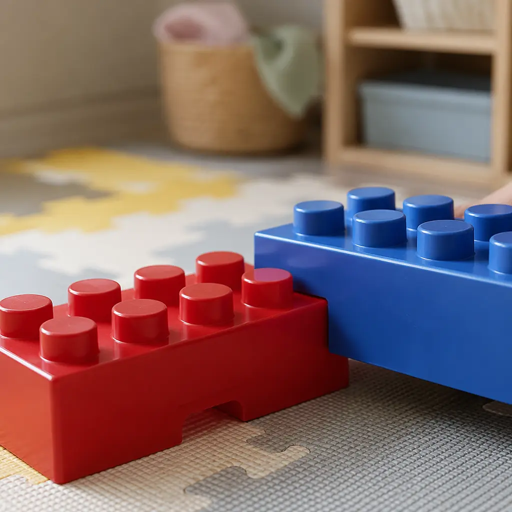 Large interlocking blocks designed for toddler play