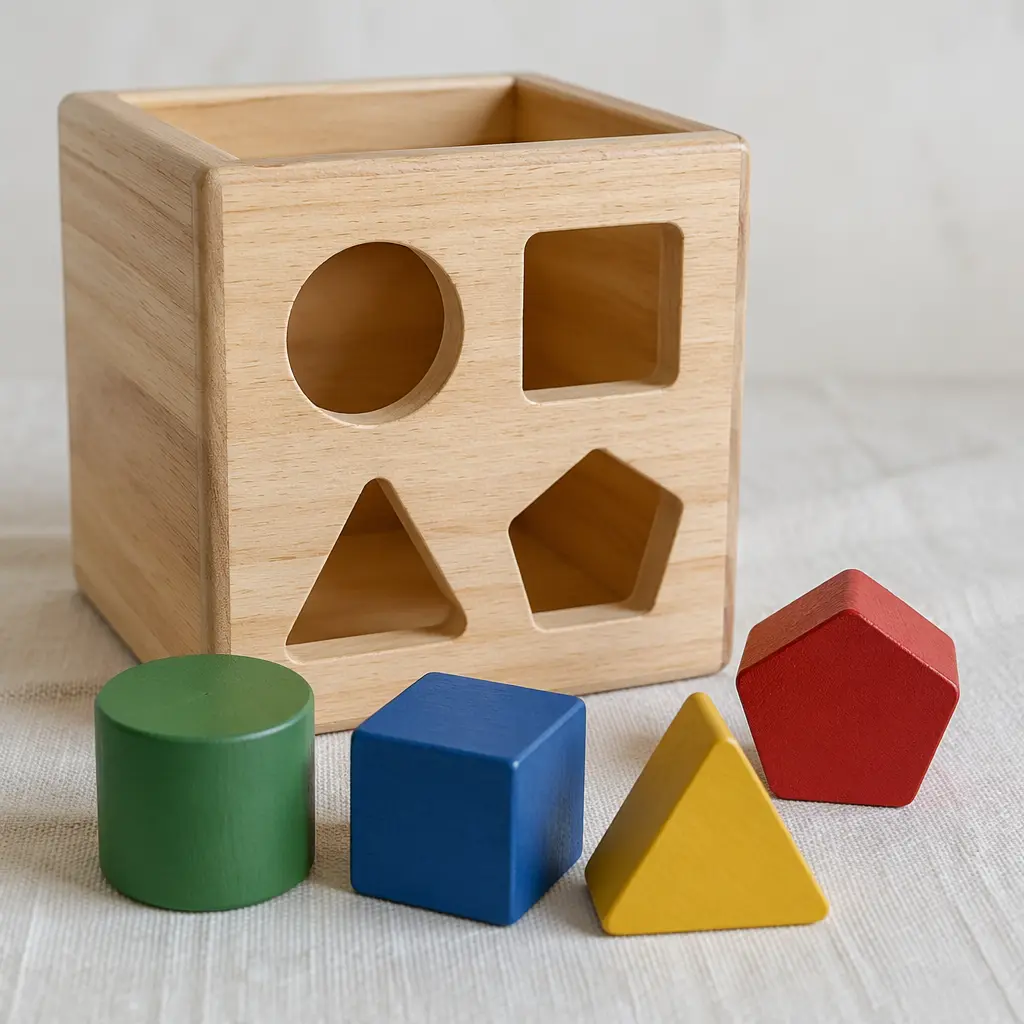 Wooden shape sorter designed for repeated practice