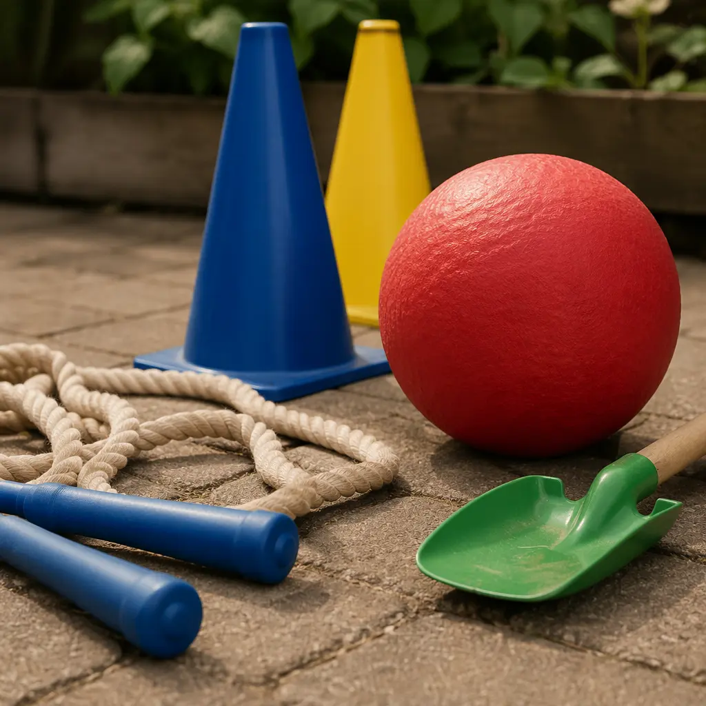 Durable, low-cost outdoor play items designed for active preschoolers