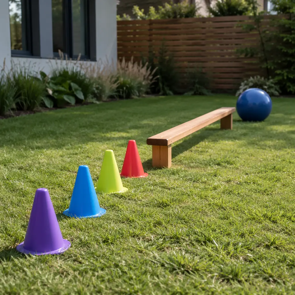 Simple, durable outdoor play setup for preschool-aged children