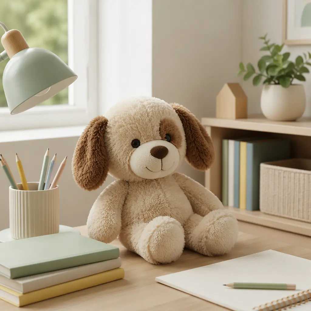 A classic plush toy integrated into an older child’s room