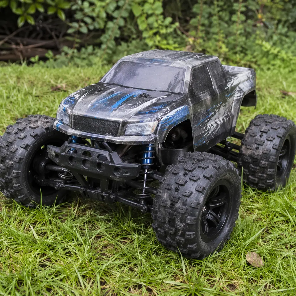 Rugged RC toy designed for outdoor play on grass