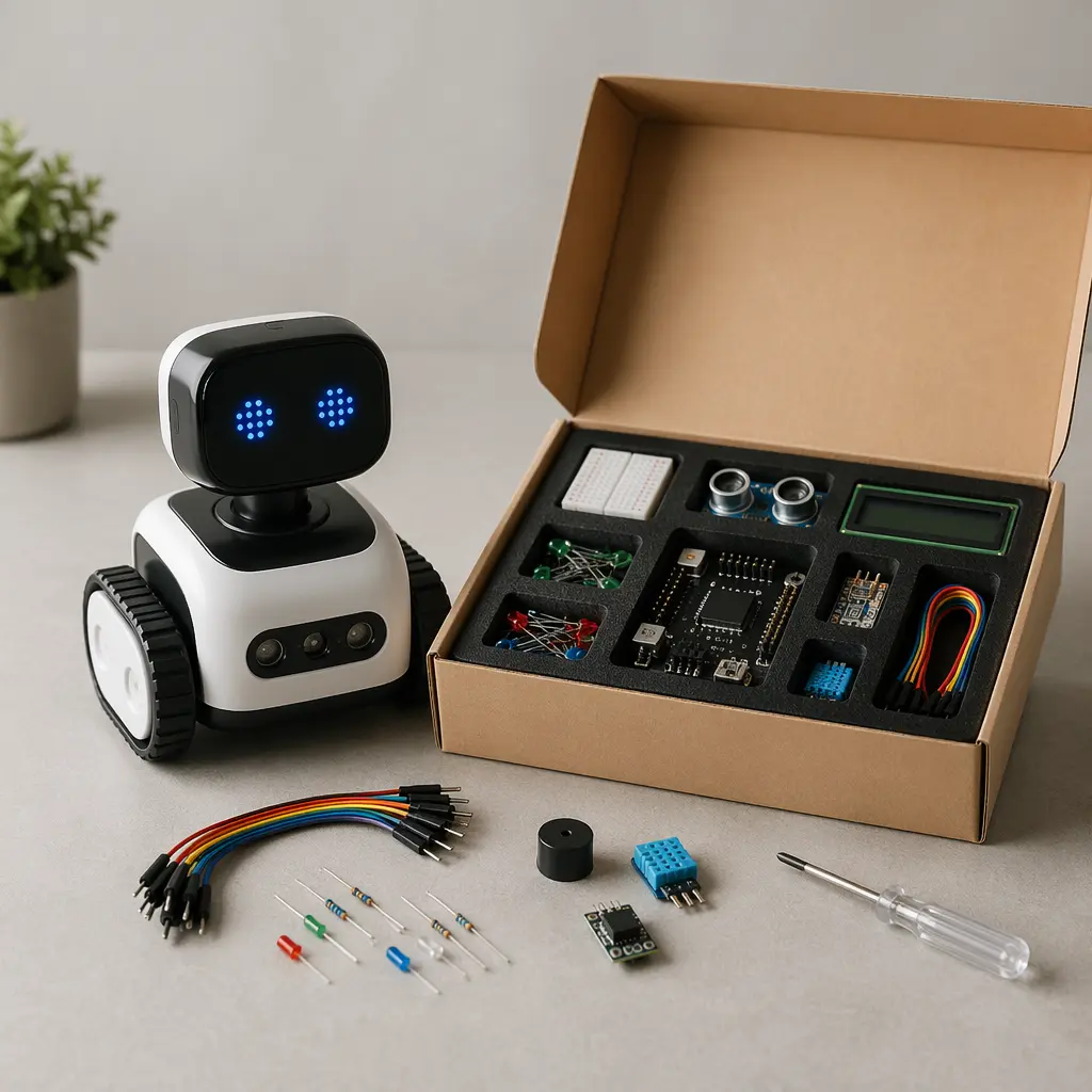 A small robot and electronics kit designed for teen users.