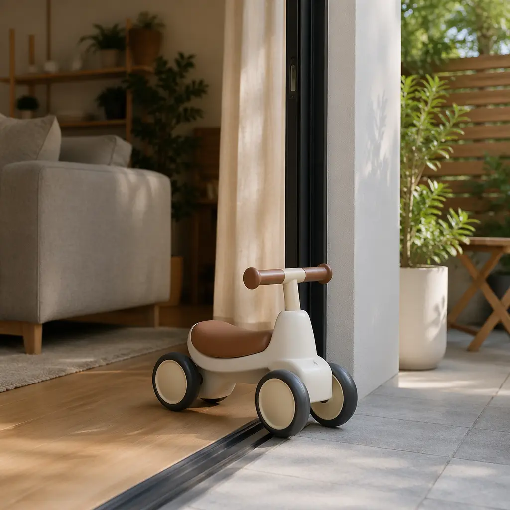 Compact toddler ride-on toy suitable for indoor and outdoor play