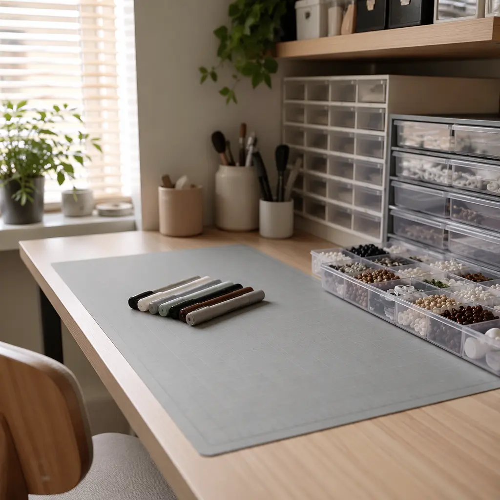 Clean craft workstation with low-mess tools