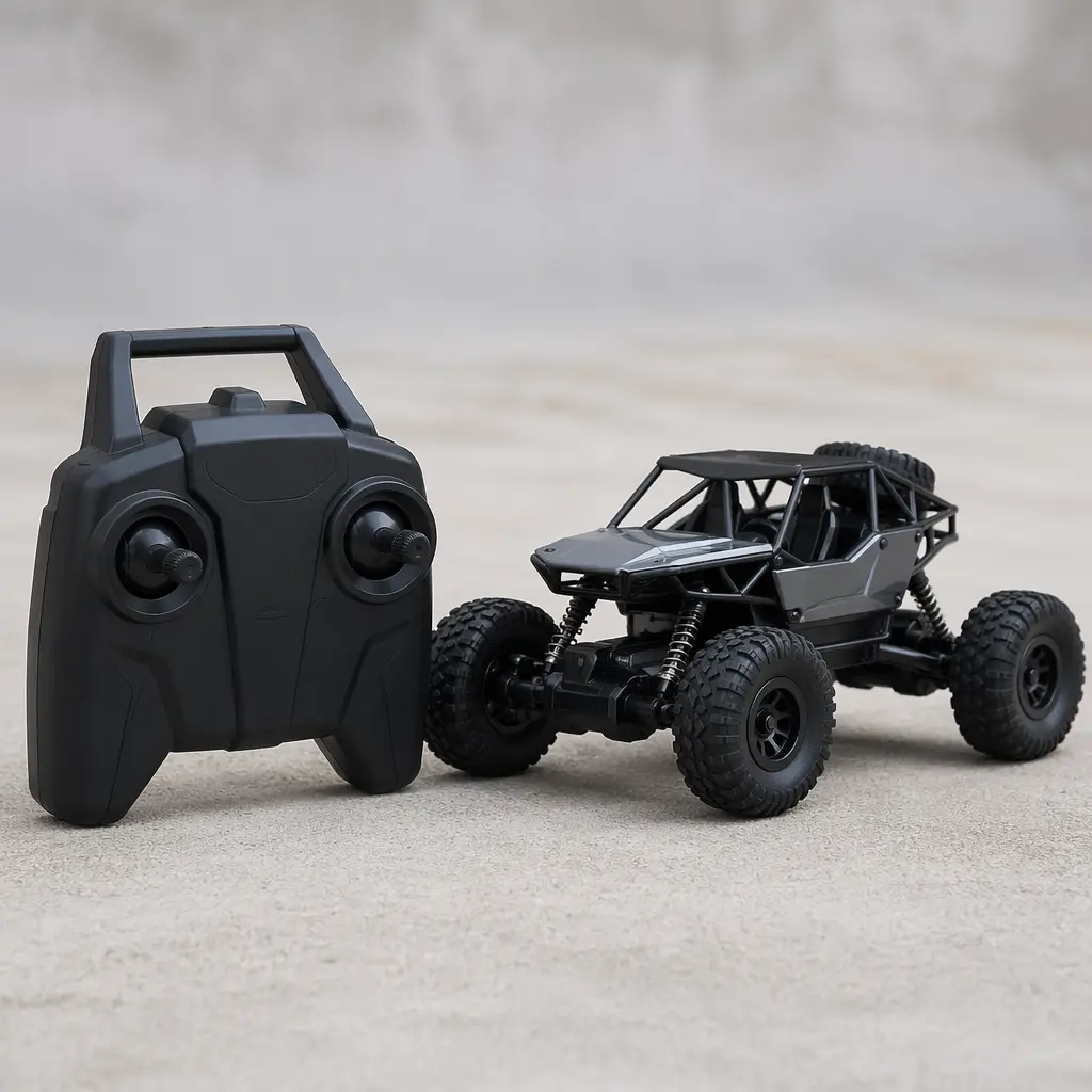 Simple remote controller paired with a beginner-friendly RC vehicle