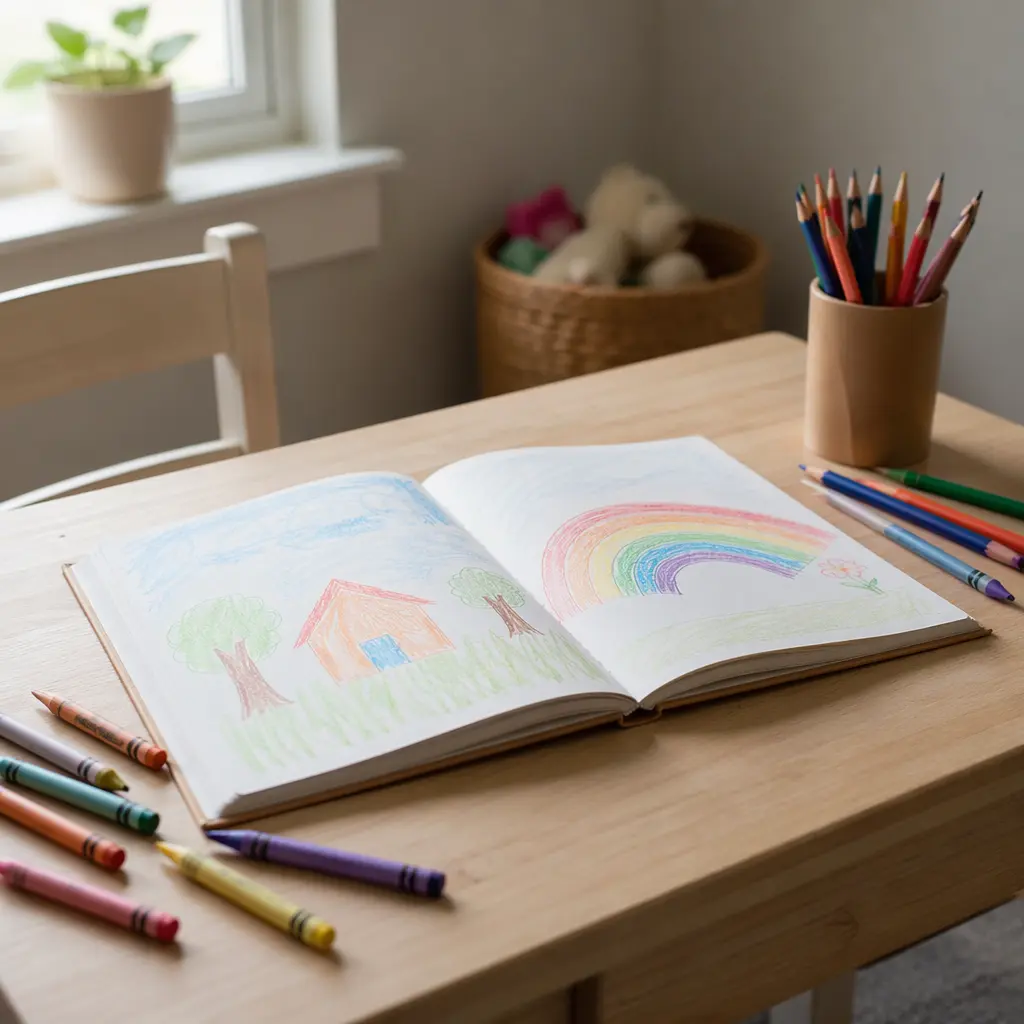 Sketchbook and basic art tools ready for everyday use