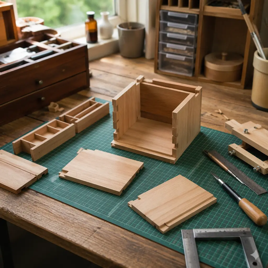 A tidy craft workspace set up for a weekend maker project