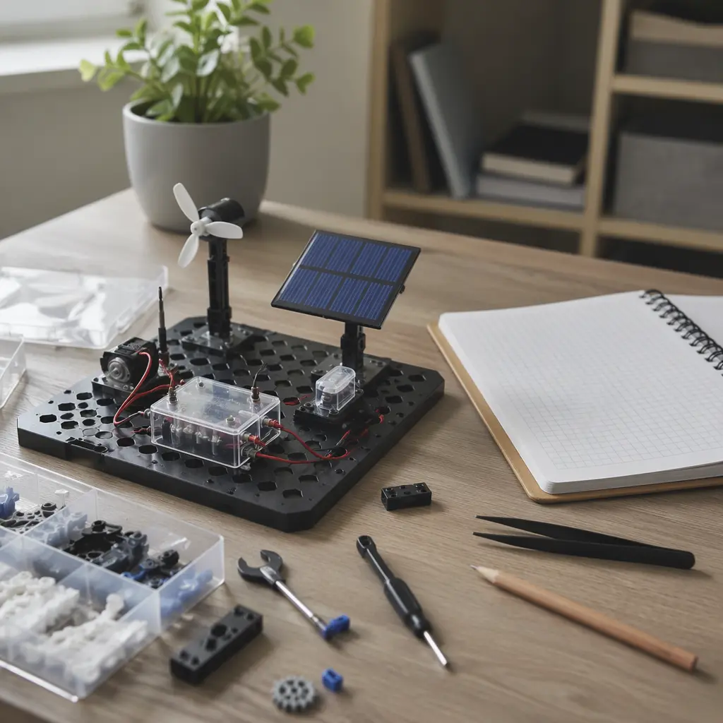 Teen-level science kit in progress on a desk