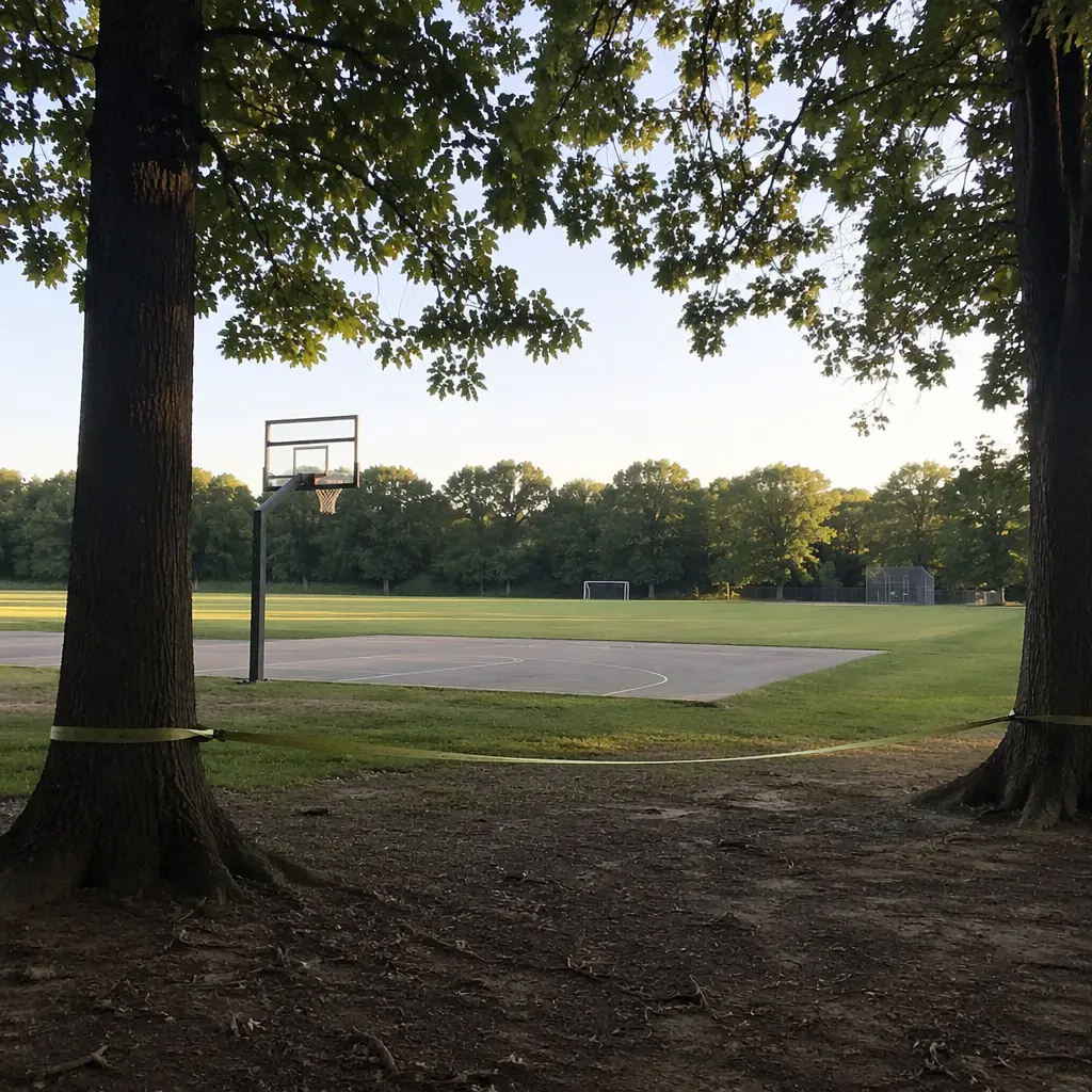 A park setting showing versatile outdoor activity setups for tweens
