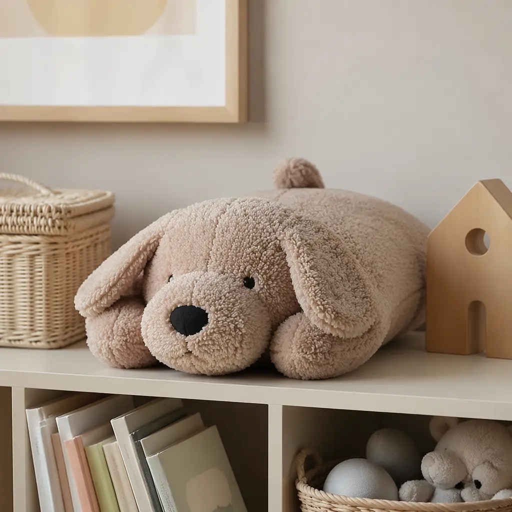 Plush toy designed with a functional, non-traditional style