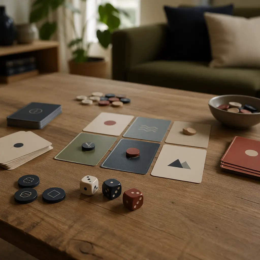 Easy-to-set-up tabletop game with minimal pieces