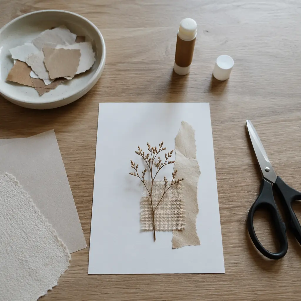 Low-mess craft project in progress with minimal supplies