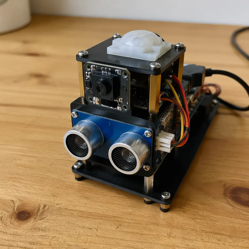 Finished DIY electronic gadget built from a STEM kit