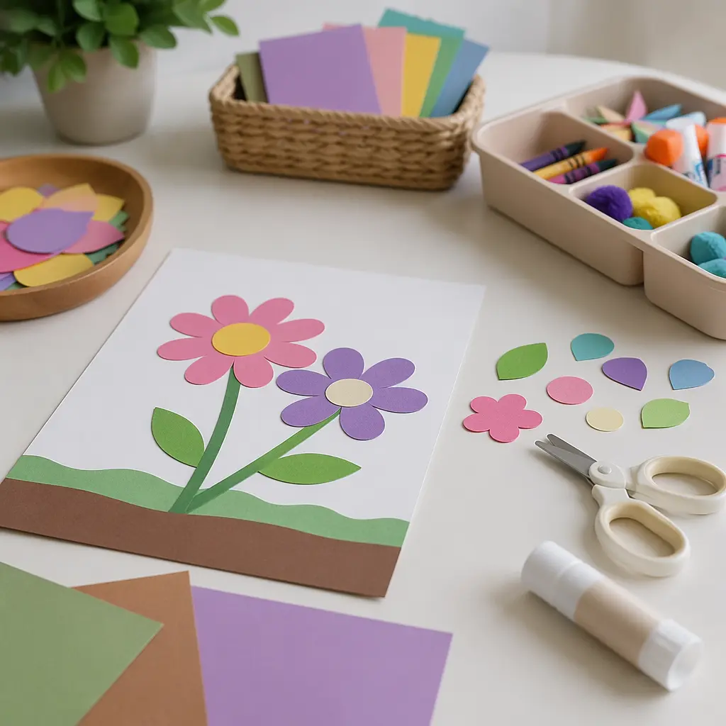 Art kit materials organized on a table, ready to complete in one sitting