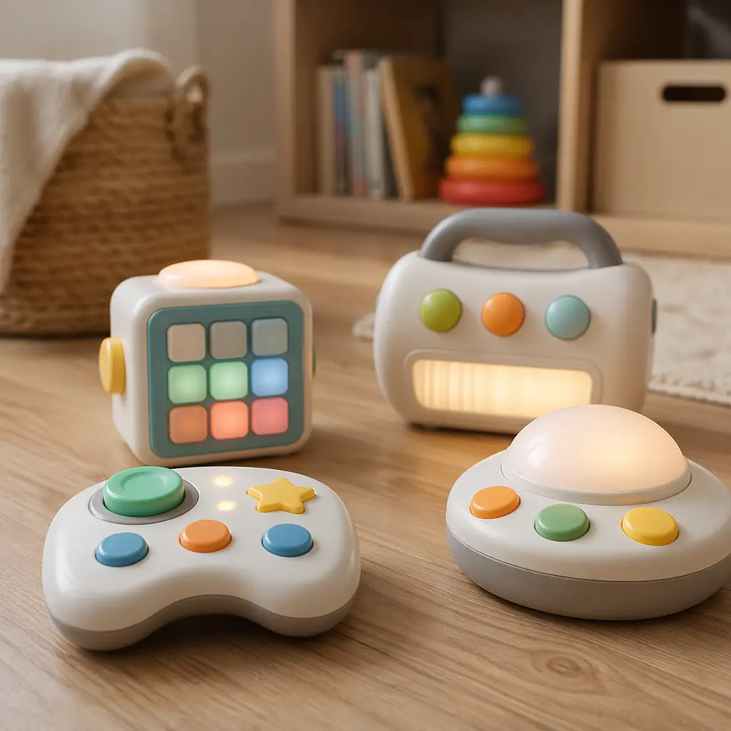 Simple electronic toys for toddlers with buttons and soft lights