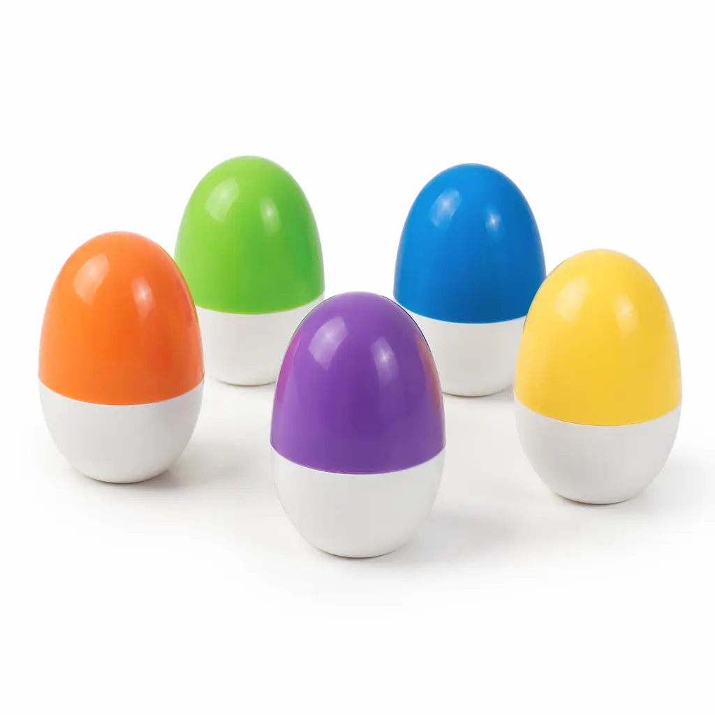 Colorful roly‑poly toy figures wobbling upright on a clean background