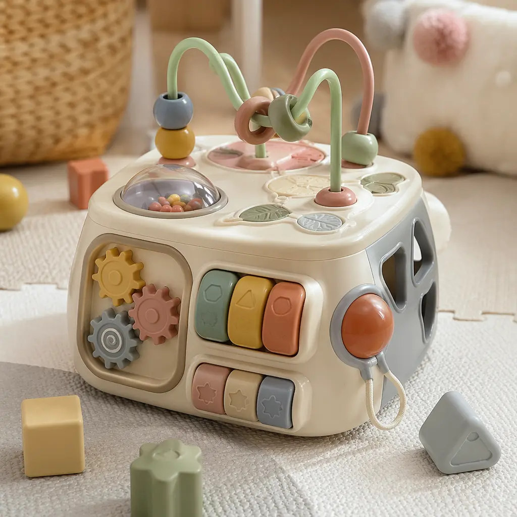 Activity toy designed for babies to explore actions and reactions