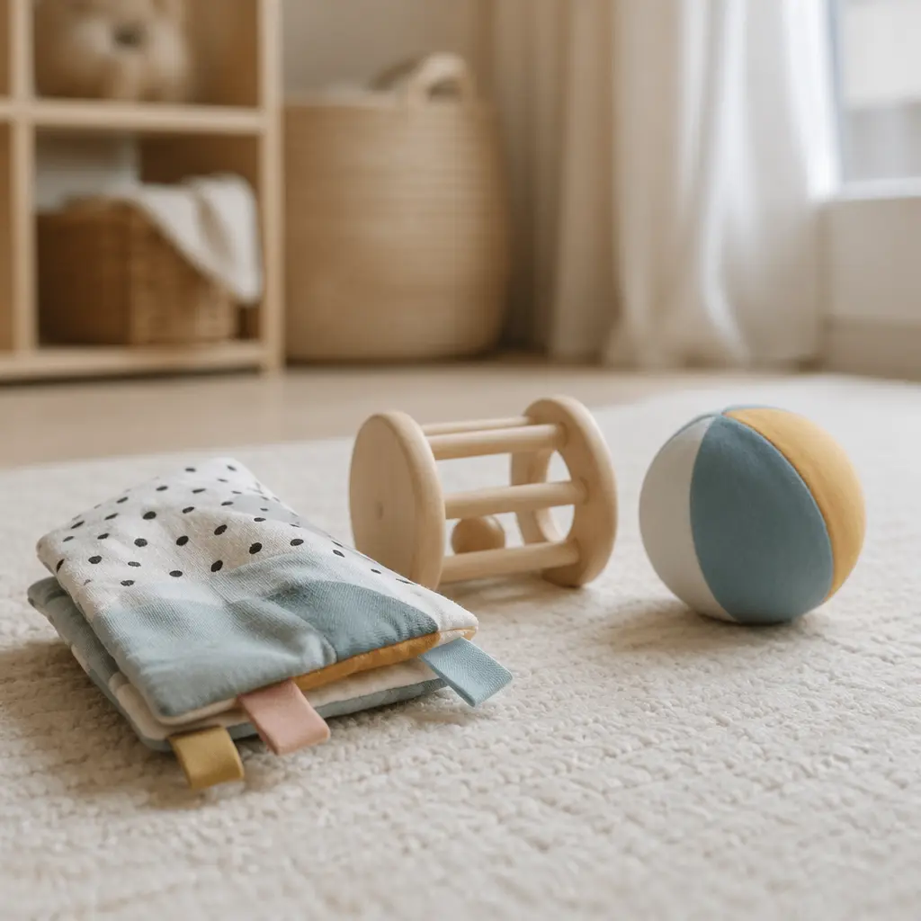 Simple baby toys that encourage cause and effect learning