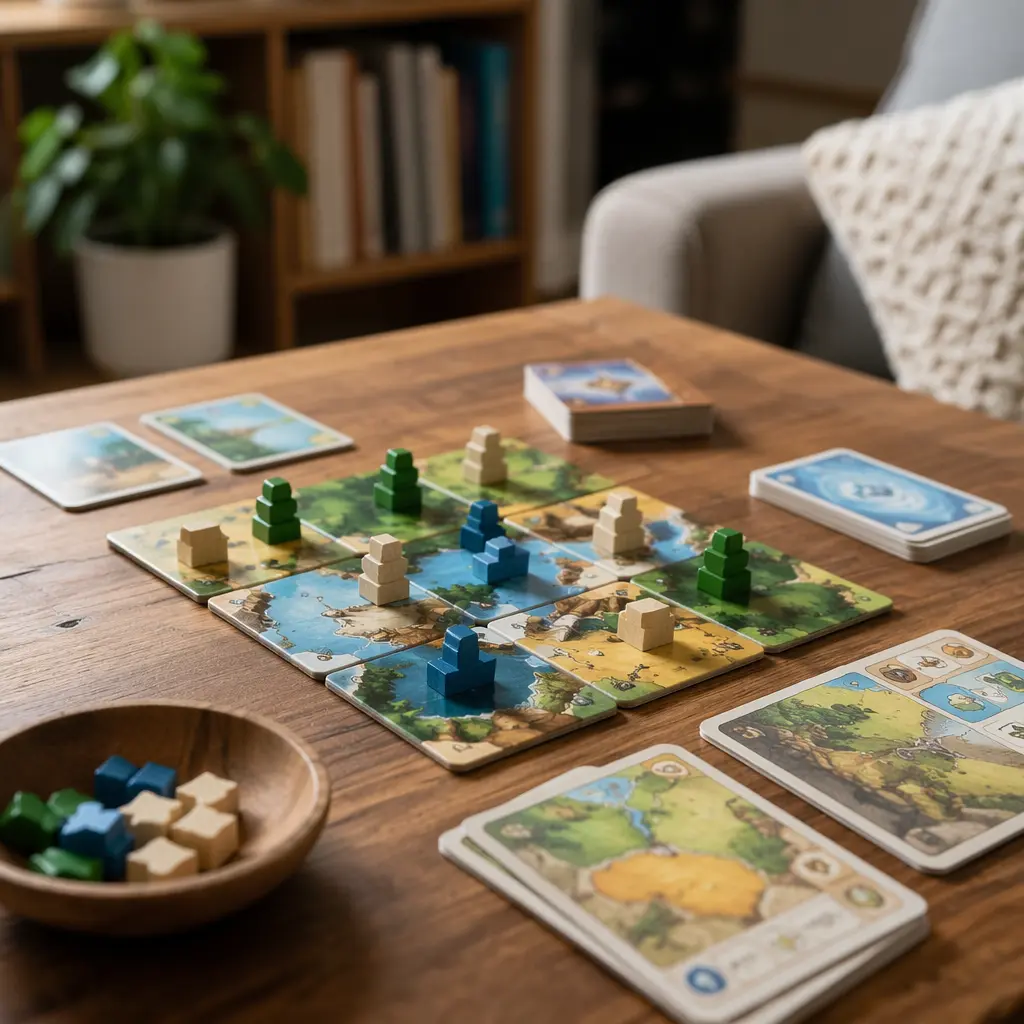 Compact tabletop game setup designed for quick strategy play