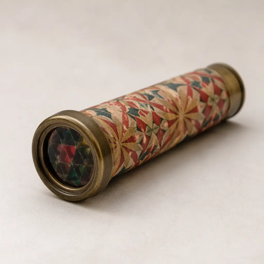 A classic kaleidoscope toy showing its decorative tube design