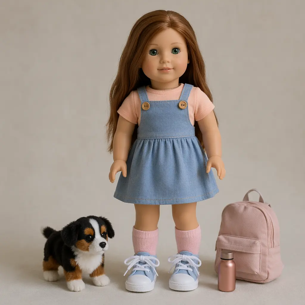 An 18-inch doll with accessories, representing the style of Our Generation dolls