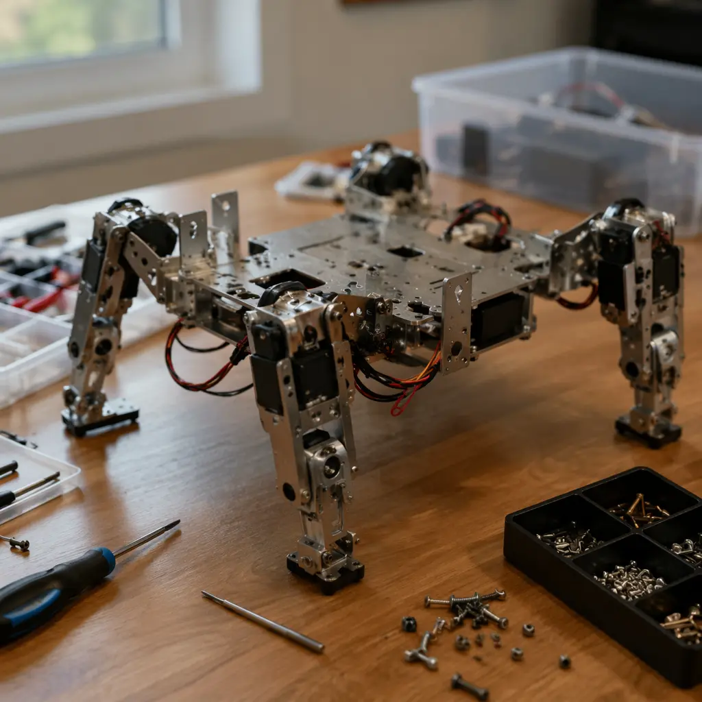 In-progress STEM project showing real tools and components