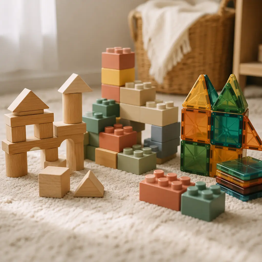 Quiet construction toys for preschool independent play