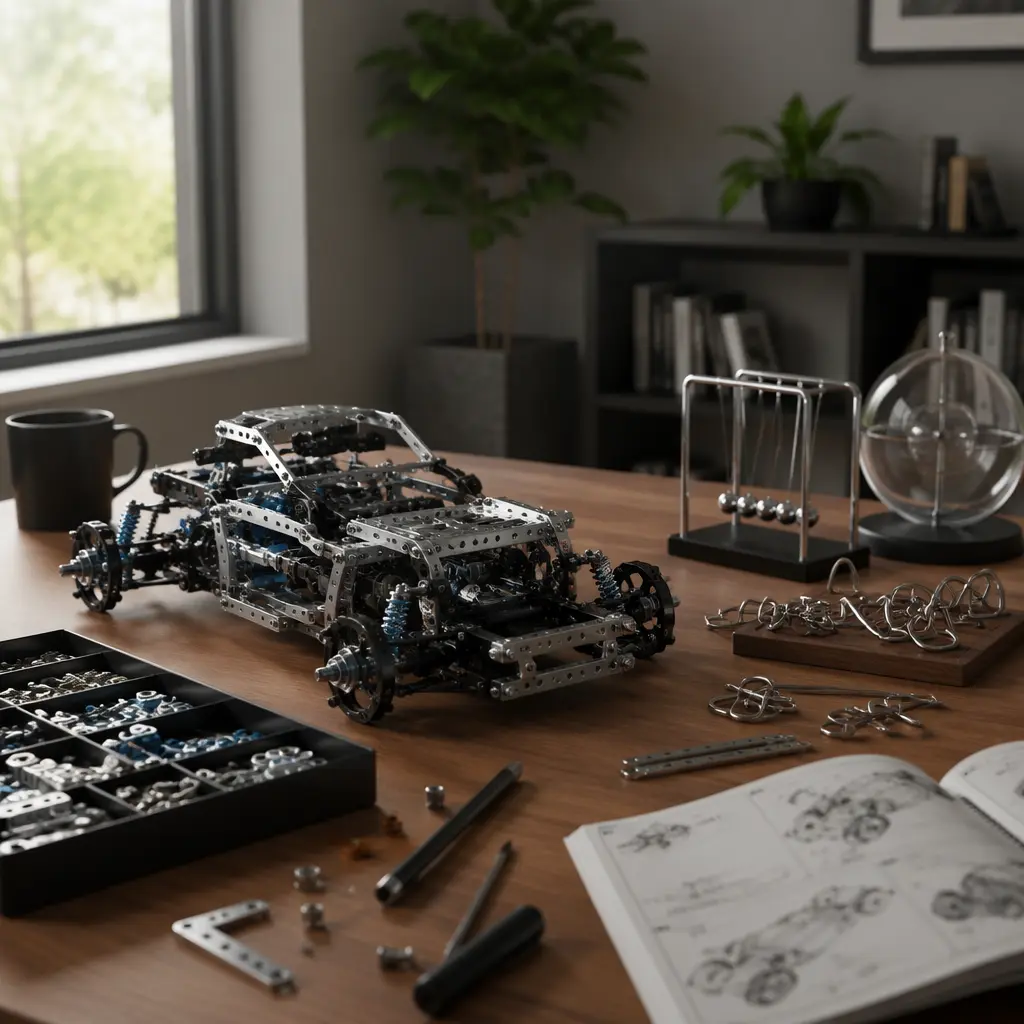 Mechanical STEM construction projects and puzzles for teenagers