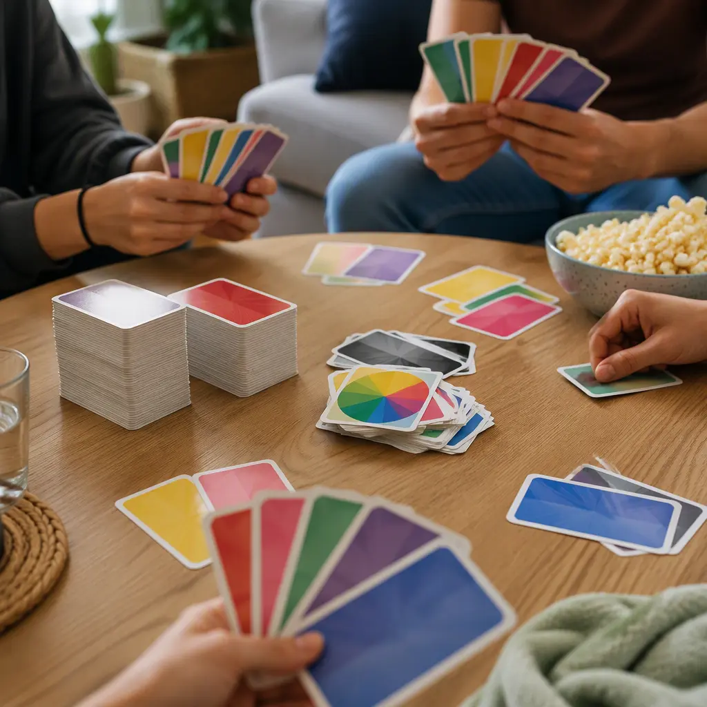 A lively card game with large draw piles and colorful action cards