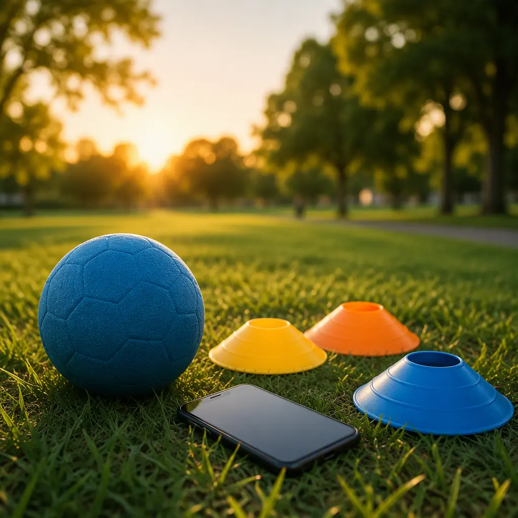 Foam smart ball prepared for outdoor movement games in a park