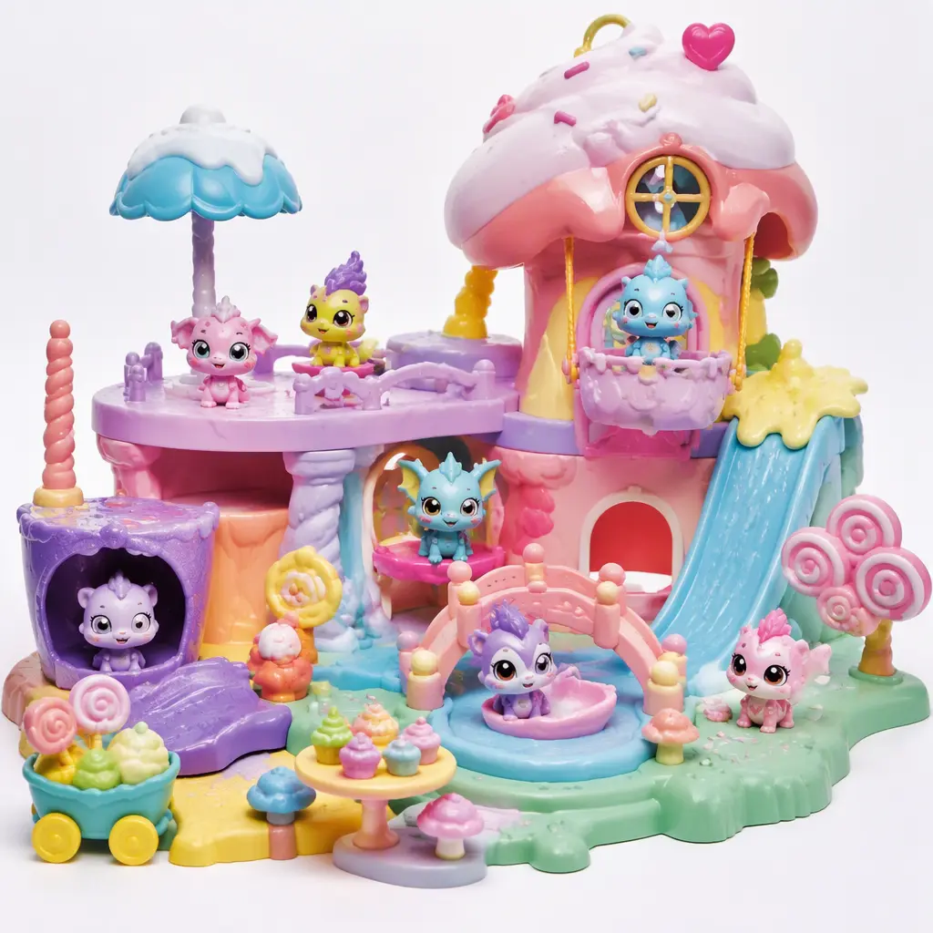 Fantasy collectible playset with colorful miniature creature figures